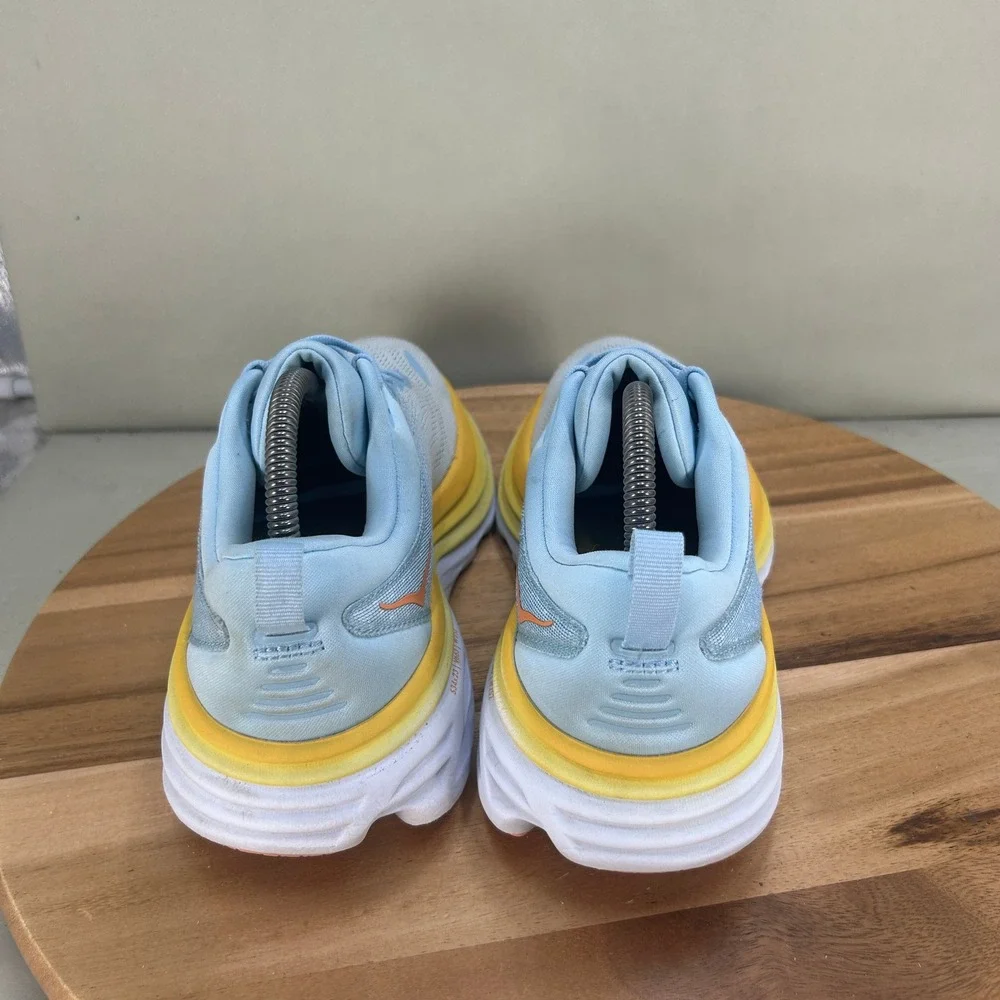 Hoka Bondi 8 Womens Running Shoes Blue Yellow Orange 1127952 SSCA Size 9.5 B